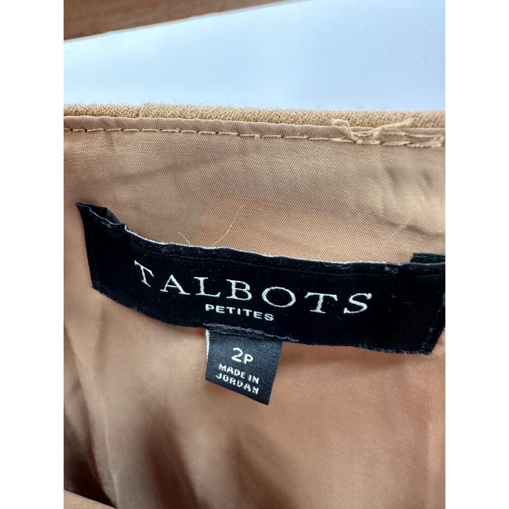 Talbots Women Tan Brown Wool Blend Pencil Skirt Size 2P Career Office Capsule - Picture 4 of 7